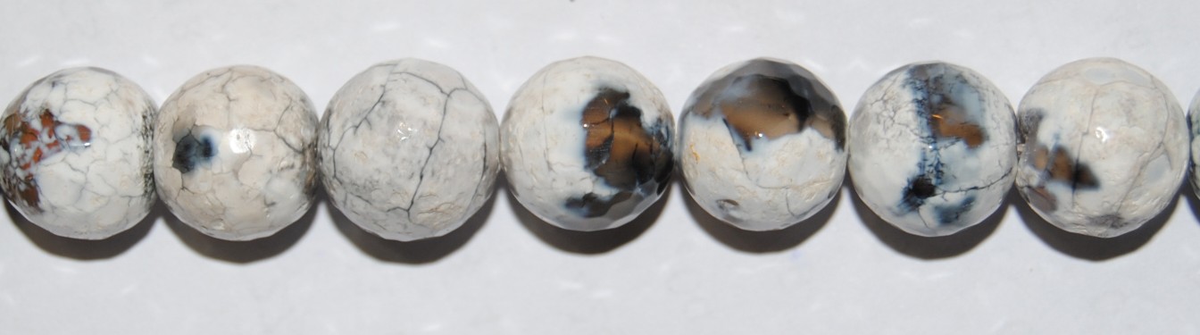 ps-1238-1238 Ágata Fuego blanca (2) bola facetada 12 mm. - Imagen 1