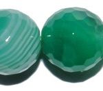 Ágata Verde veteada bola facetada 14 mm.