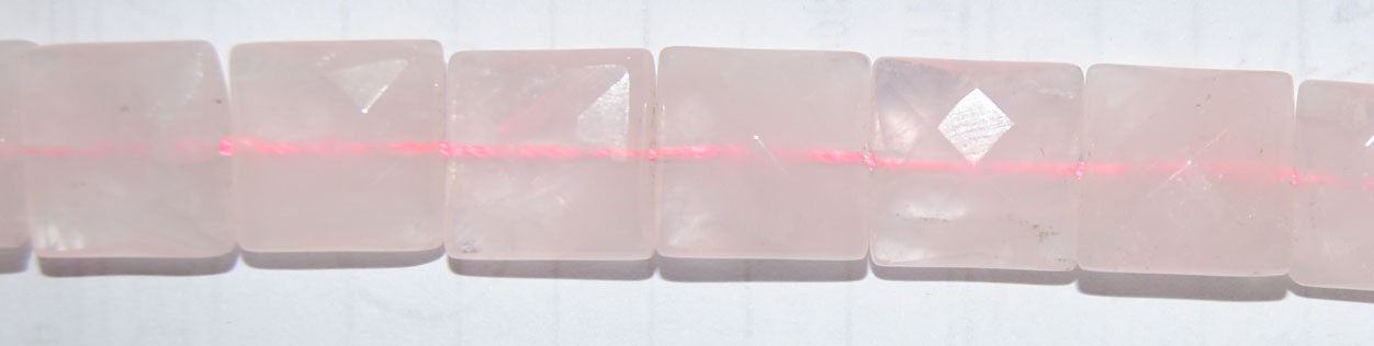 ps-1654-1654 Cuarzo Rosa cuadrado facetada10 mm. - Imagen 1