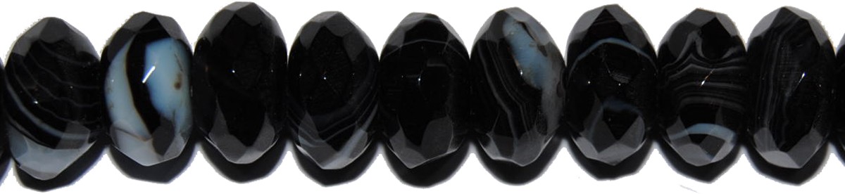 ps-248-248 Ágata Negra Veteada rondel facetado 5*8 mm. - Imagen 1