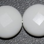 Onix blanco disco facetado 14 mm.