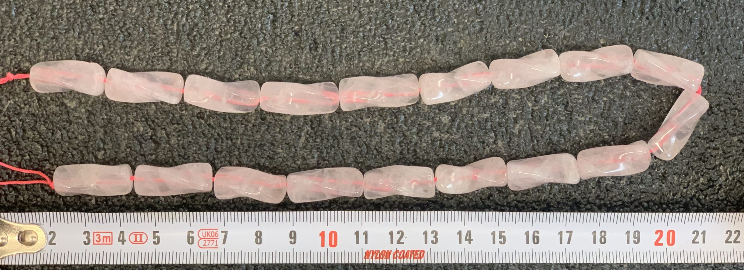 ps-2616-2616 Cuarzo Rosa tubo twisted 8*20 mm - Imagen 1