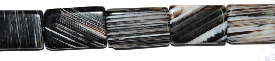 ps-268-268 Ágata Negra Veteada rectángulo 20*30 mm. - Imagen 1
