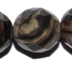 Ágata Negra Veteada bola facetada 10 mm.