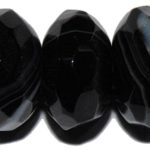 Ágata Negra Veteada rondel facetado 6*10 mm.