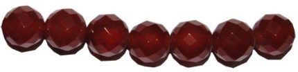 Ágata roja bola facetada 4 mm.
