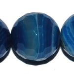 Ágata azul-blanca bola facetada 10 mm.
