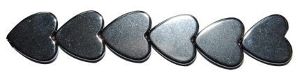 Hematite corazón plano 6 mm.